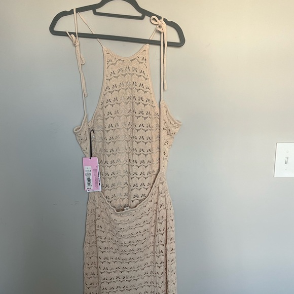Future Collective Alani Noelle Crochet Midi Hem Boho Dress Cover up Festival NWT - Picture 2 of 6